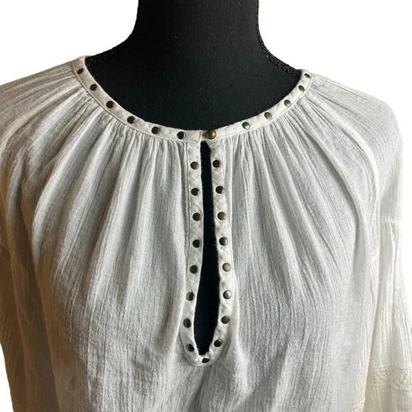 SCOTCH & SODA Embroidered Cotton Peasant Blouse size 1/2 comparable to a medium - Picture 2 of 11